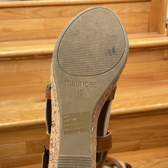 💕💕 Brown Leather Platform Heels Sandals Size 10 - Picture 4 of 6